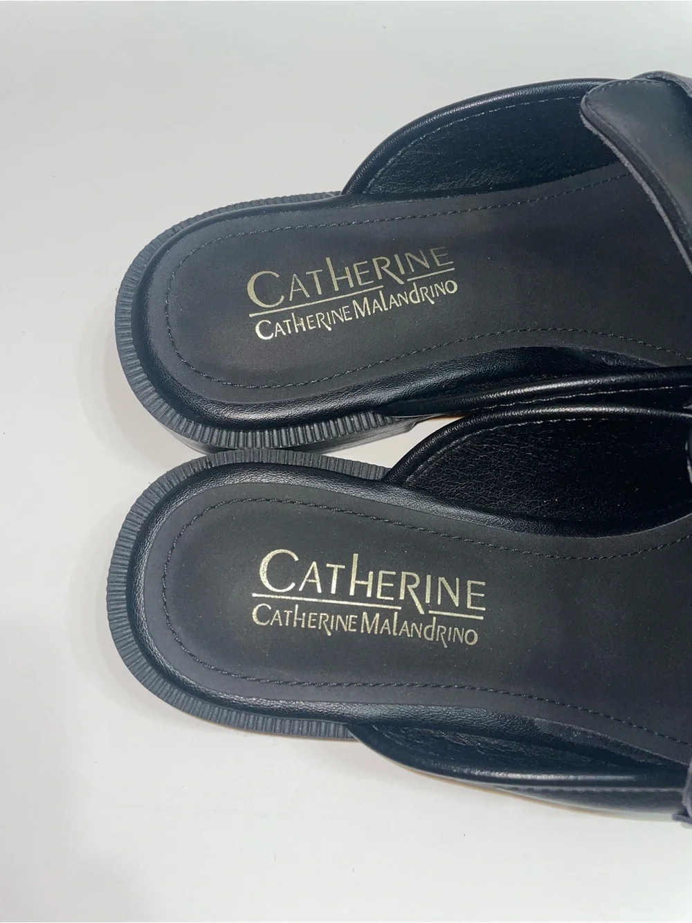 Catherine Malandrino Black Slip-On Fux Leather Loafers Women’s Size 8 1/2
